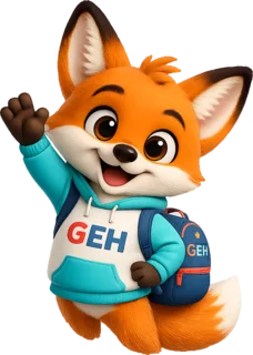 Spark, la mascota de GEH, saludando